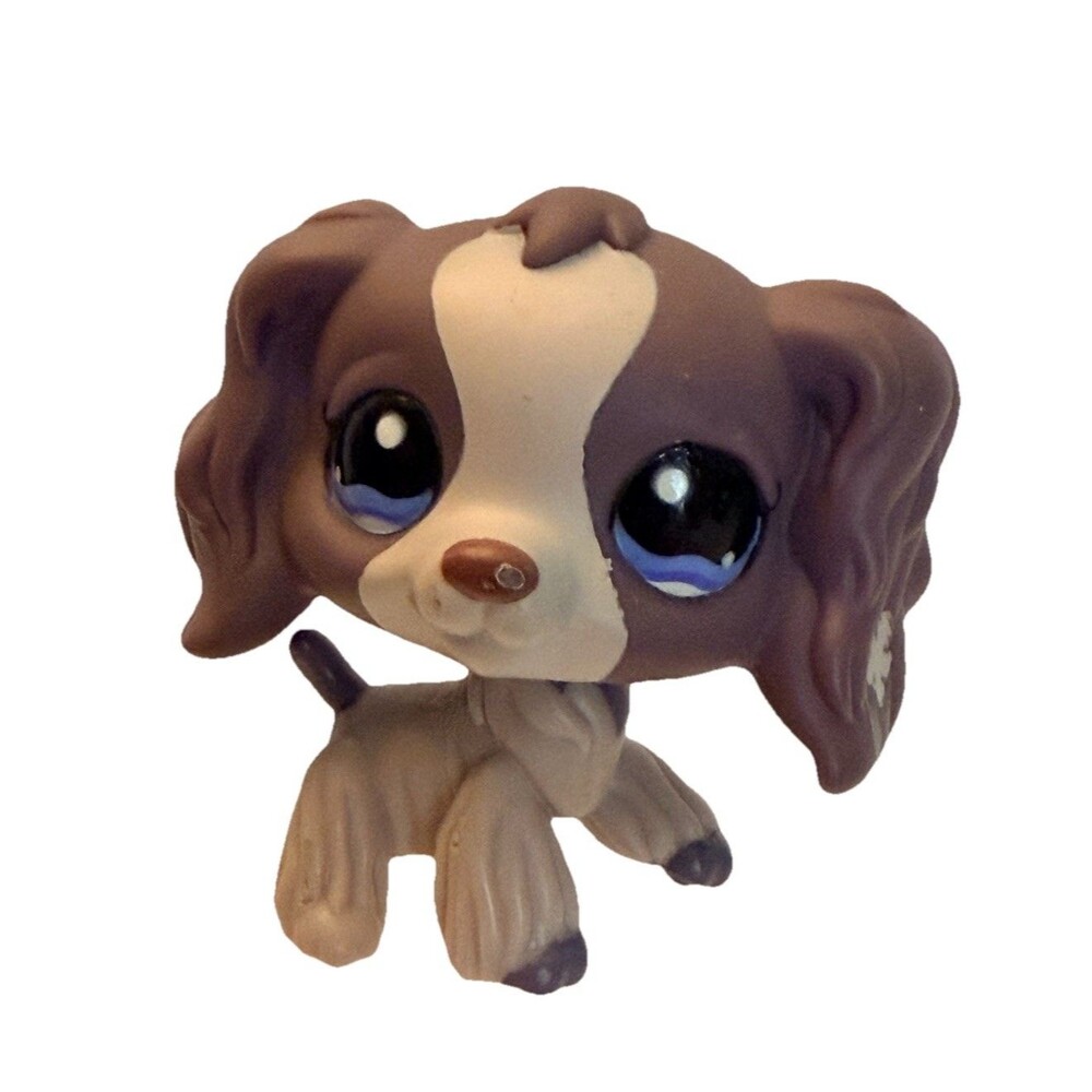 Hasbro LPS Littlest Pet Shop Purple Cocker Spaniel Blue Dot Eyes #1209 Rare 2006